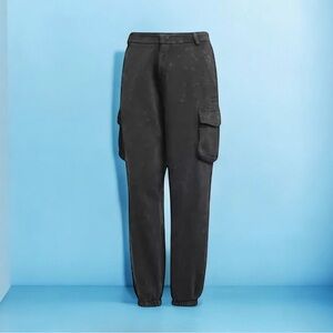 🆕💞ADIDAS Originals Washed Cargo Joggers Distressed Vintage Vibe • BLACK • 0-2 US